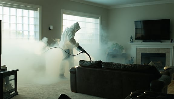 someone fumigating the living room