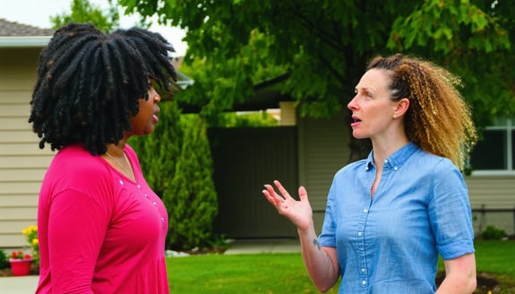 two HOA members having a confrontation