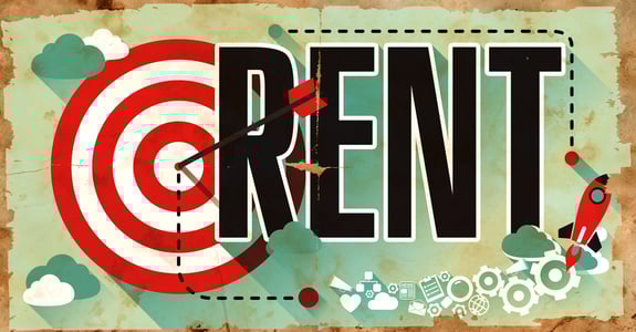 Rent on Old Poster  in Flat Design.-1